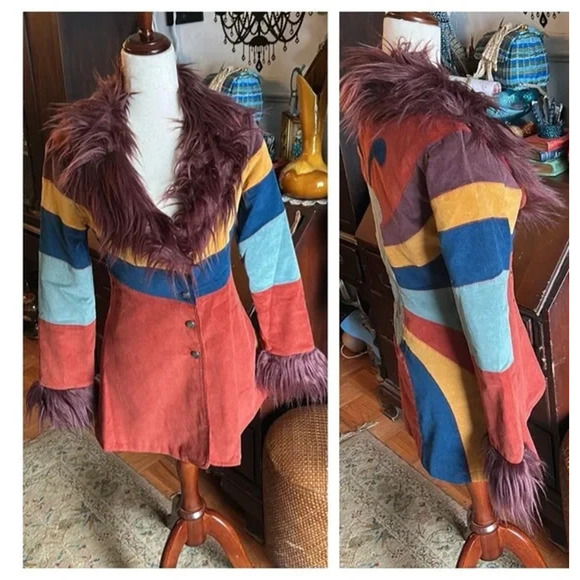 DOLLS KILL CURRENT MOOD BREAK FREE CORDUROY BUTTERFLY COAT - Picture 7 of 8